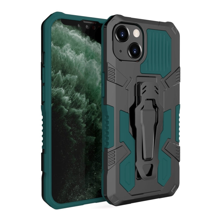 Machine Armor Warrior PC + TPU Phone Case For iPhone 13 Pro Max(Green)