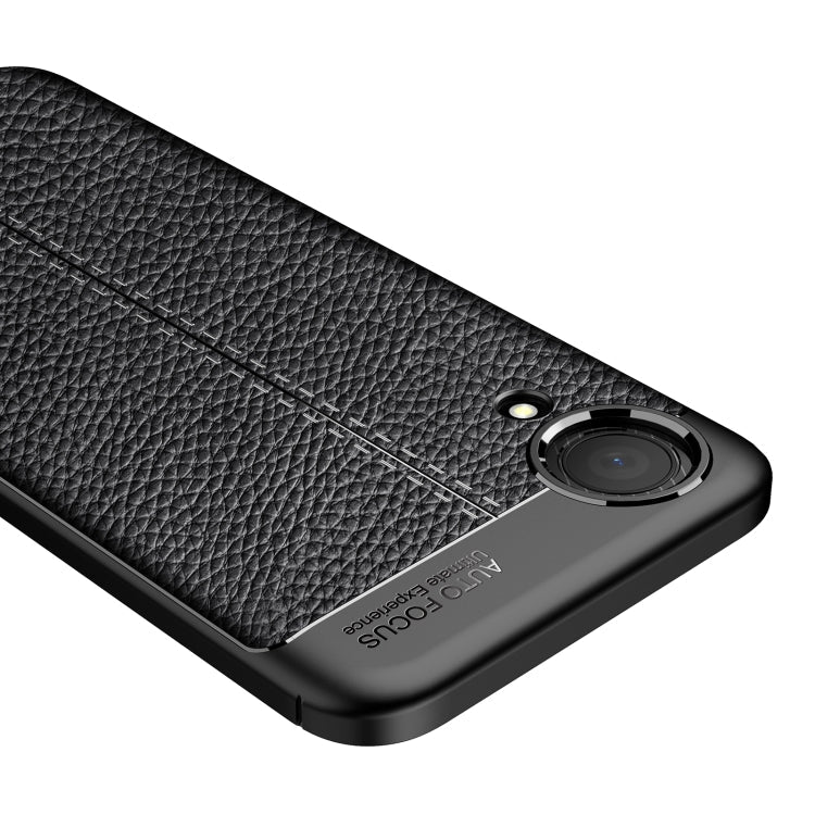 For Samsung Galaxy A03 Core Litchi Texture TPU Shockproof Phone Case(Black)