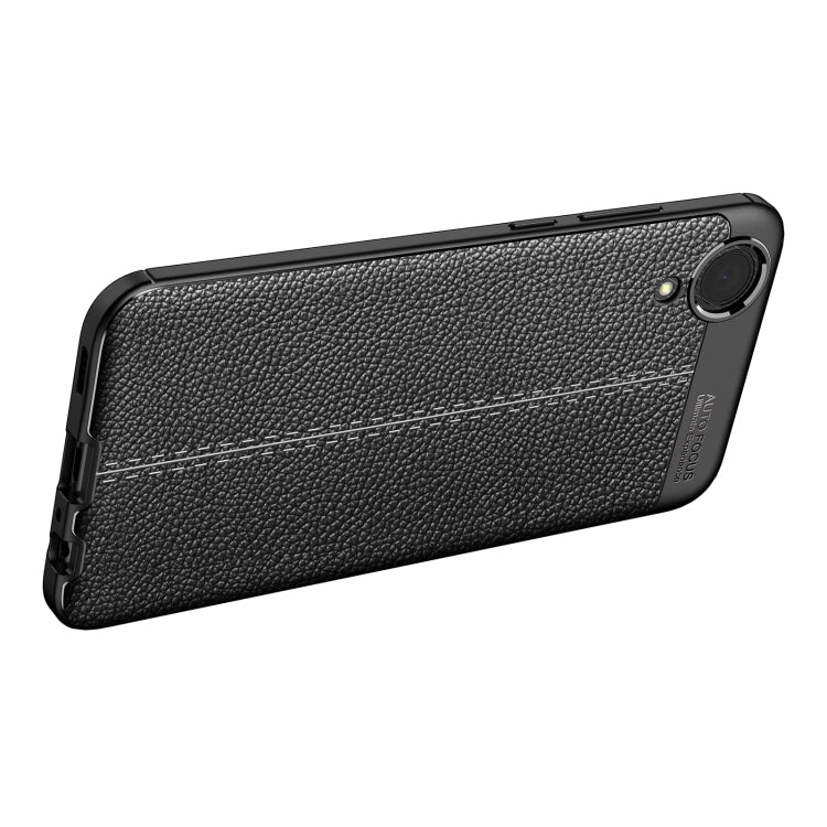 For Samsung Galaxy A03 Core Litchi Texture TPU Shockproof Phone Case(Black)