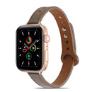 Double Rivets Leather Watch Band for Apple Watch Series 7 41mm / 6&SE&5&4 40mm / 3&2&1 38mm(Light Brown)