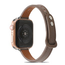 Double Rivets Leather Watch Band for Apple Watch Series 7 41mm / 6&SE&5&4 40mm / 3&2&1 38mm(Light Brown)