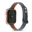 Double Rivets Leather Watch Band for Apple Watch Series 7 41mm / 6&SE&5&4 40mm / 3&2&1 38mm(Blue)