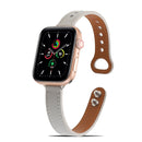Double Rivets Leather Watch Band for Apple Watch Series 7 41mm / 6&SE&5&4 40mm / 3&2&1 38mm(Grey)
