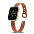 Double Rivets Leather Watch Band for Apple Watch Series 7 41mm / 6&SE&5&4 40mm / 3&2&1 38mm(Brown)