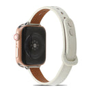 Double Rivets Leather Watch Band for Apple Watch Series 7 41mm / 6&SE&5&4 40mm / 3&2&1 38mm(White)