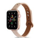 Double Rivets Leather Watch Band for Apple Watch Series 7 41mm / 6&SE&5&4 40mm / 3&2&1 38mm(Beige)