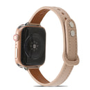 Double Rivets Leather Watch Band for Apple Watch Series 7 41mm / 6&SE&5&4 40mm / 3&2&1 38mm(Beige)