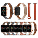 Double Rivets Leather Watch Band for Apple Watch Series 7 41mm / 6&SE&5&4 40mm / 3&2&1 38mm(Beige)
