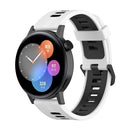 For Huawei Watch GT 3 42mm 20mm Two-color Stripe Silicone Watch Band(White Black)
