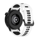 For Huawei Watch GT 3 42mm 20mm Two-color Stripe Silicone Watch Band(White Black)