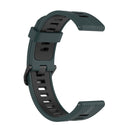 For Huawei Watch GT 3 42mm 20mm Two-color Stripe Silicone Watch Band(Olive Green Black)