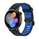 For Huawei Watch GT 3 42mm 20mm Two-color Stripe Silicone Watch Band(Black Blue)