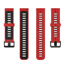 For Huawei Watch GT 3 42mm 20mm Two-color Stripe Silicone Watch Band(Red Black)