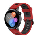 For Huawei Watch GT 3 42mm 20mm Two-color Stripe Silicone Watch Band(Red Black)