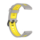 For Huawei Watch GT 3 42mm 20mm Two-color Stripe Silicone Watch Band(Grey Yellow)