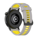 For Huawei Watch GT 3 42mm 20mm Two-color Stripe Silicone Watch Band(Grey Yellow)