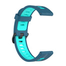 For Huawei Watch GT 3 42mm 20mm Two-color Stripe Silicone Watch Band(Blue Mint Green)