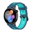 For Huawei Watch GT 3 42mm 20mm Two-color Stripe Silicone Watch Band(Blue Mint Green)