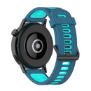 For Huawei Watch GT 3 42mm 20mm Two-color Stripe Silicone Watch Band(Blue Mint Green)