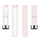 For Huawei Watch GT 3 42mm 20mm Two-color Stripe Silicone Watch Band(Sand Pink White)