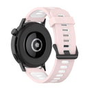 For Huawei Watch GT 3 42mm 20mm Two-color Stripe Silicone Watch Band(Sand Pink White)