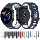 For Huawei Watch GT 3 42mm 20mm Two-color Stripe Silicone Watch Band(Blue Mint Green)