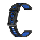 For Huawei Watch GT 3 46mm 22mm Two-color Stripe Silicone Watch Band(Black Blue)
