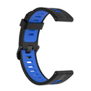For Huawei Watch GT 3 46mm 22mm Two-color Stripe Silicone Watch Band(Black Blue)
