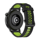 For Huawei Watch GT 3 46mm 22mm Two-color Stripe Silicone Watch Band(Black Lime Green)