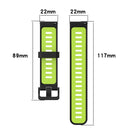 For Huawei Watch GT 3 46mm 22mm Two-color Stripe Silicone Watch Band(Black Lime Green)