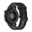 For Huawei Watch GT 3 46mm 22mm Two-color Stripe Silicone Watch Band(Black Dark Grey)