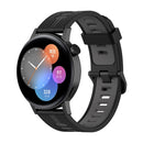 For Huawei Watch GT 3 46mm 22mm Two-color Stripe Silicone Watch Band(Black Dark Grey)