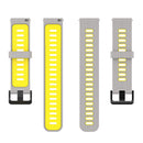 For Huawei Watch GT 3 46mm 22mm Two-color Stripe Silicone Watch Band(Grey Yellow)