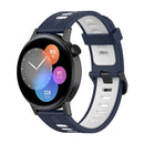 For Huawei Watch GT 3 46mm 22mm Two-color Stripe Silicone Watch Band(Midnight Blue White)