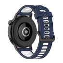 For Huawei Watch GT 3 46mm 22mm Two-color Stripe Silicone Watch Band(Midnight Blue White)