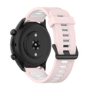 For Amazfit GTR 3/GTR 3 Pro/GTR 2 22mm Two-color Stripe Silicone Watch Band(Sand Pink White)