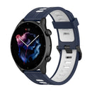 For Amazfit GTR 3/GTR 3 Pro/GTR 2 22mm Two-color Stripe Silicone Watch Band(Midnight Blue White)
