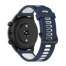 For Amazfit GTR 3/GTR 3 Pro/GTR 2 22mm Two-color Stripe Silicone Watch Band(Midnight Blue White)