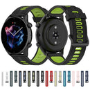 For Amazfit GTR 3/GTR 3 Pro/GTR 2 22mm Two-color Stripe Silicone Watch Band(Midnight Blue White)