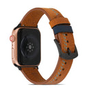 Sewing Matte Leather Watch Band for Apple Watch Series 7 41mm / 6&SE&5&4 40mm / 3&2&1 38mm(Brown)
