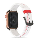 Sewing Matte Leather Watch Band for Apple Watch Series 7 41mm / 6&SE&5&4 40mm / 3&2&1 38mm(White)