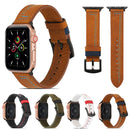 Sewing Matte Leather Watch Band for Apple Watch Series 7 41mm / 6&SE&5&4 40mm / 3&2&1 38mm(Black)