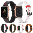 Sewing Matte Leather Watch Band for Apple Watch Series 7 45mm / 6&SE&5&4 44mm / 3&2&1 42mm(White)