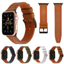 Sewing Matte Leather Watch Band for Apple Watch Series 7 45mm / 6&SE&5&4 44mm / 3&2&1 42mm(Brown)