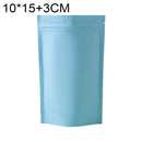 100 PCS/Set Matte Aluminum Foil Snack Stand-up Pouch, Size:10x15+3cm(Sky Blue)