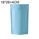 100 PCS/Set Matte Aluminum Foil Snack Stand-up Pouch, Size:18x26+4cm(Sky Blue)