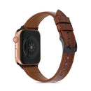 Crocodile Texture Leather Watch Band for Apple Watch Series 7 41mm / 6&SE&5&4 40mm / 3&2&1 38mm(Brown)