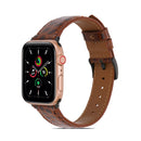 Crocodile Texture Leather Watch Band for Apple Watch Series 7 45mm / 6&SE&5&4 44mm / 3&2&1 42mm(Brown)