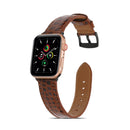 Crocodile Texture Leather Watch Band for Apple Watch Series 7 45mm / 6&SE&5&4 44mm / 3&2&1 42mm(Brown)