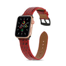 Crocodile Texture Leather Watch Band for Apple Watch Series 7 45mm / 6&SE&5&4 44mm / 3&2&1 42mm(Red)